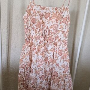 Floral Pink and White Women's Dress